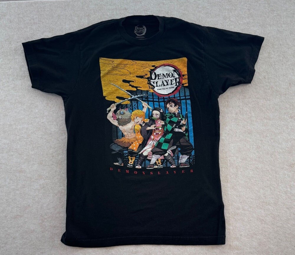 Demon Slayer Kimetsu no Yaiba T Shirt Mens M Aniplex Tanjiro Nezuko Anime Black